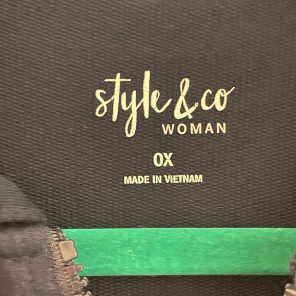 Style & Co womens Sz 0X blue lightweight zip hoodie activewear unique - Picture 2 of 5